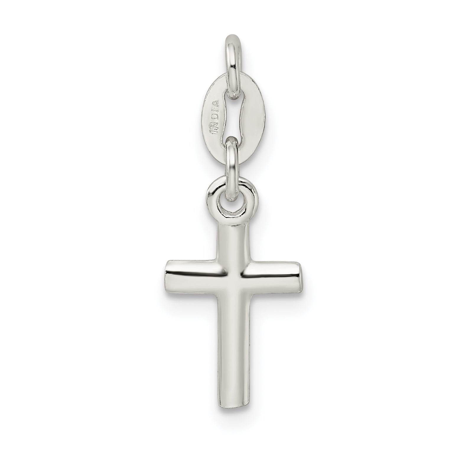 Sterling Silver Polished Cross Charm