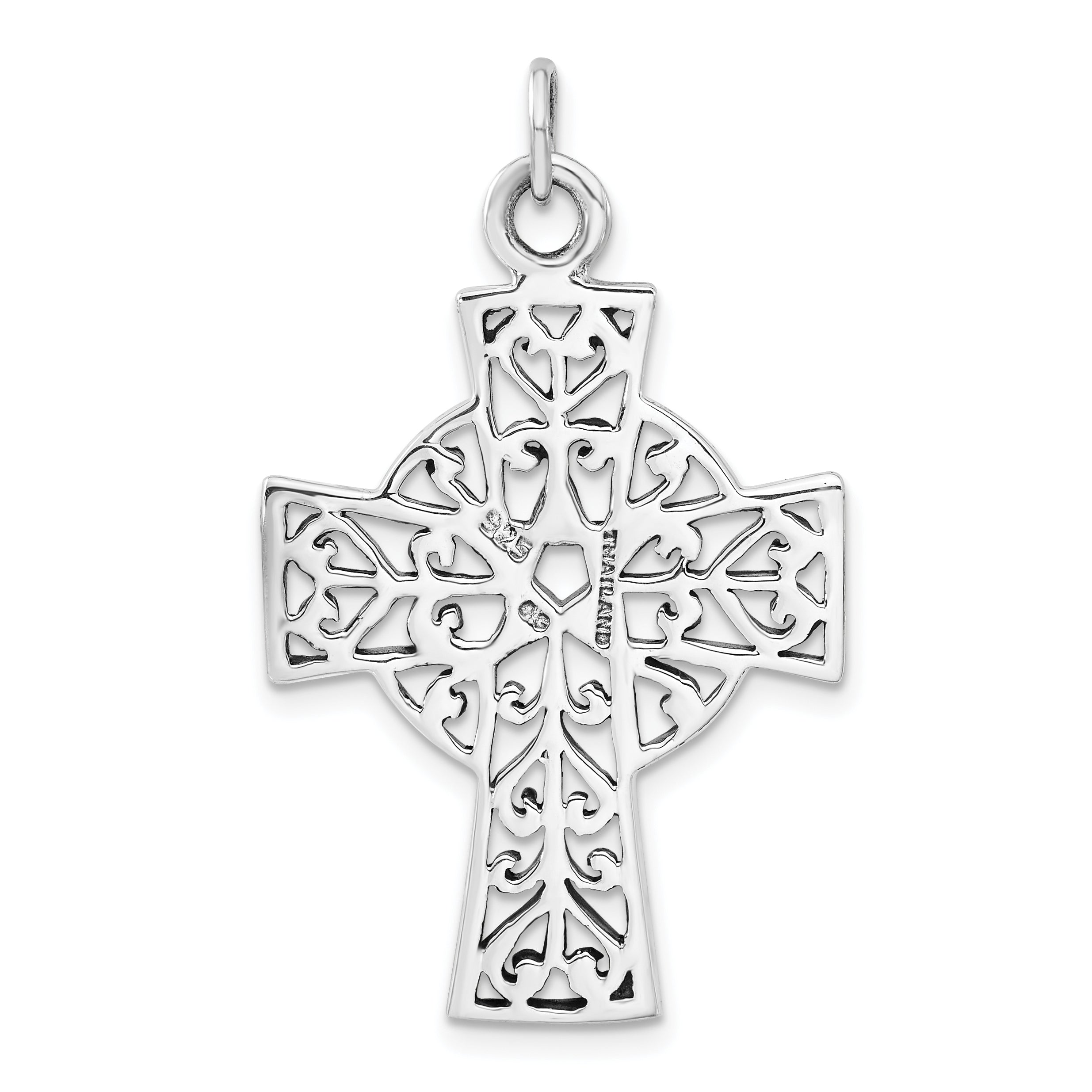 Sterling Silver Polished & Antiqued Cross Pendant