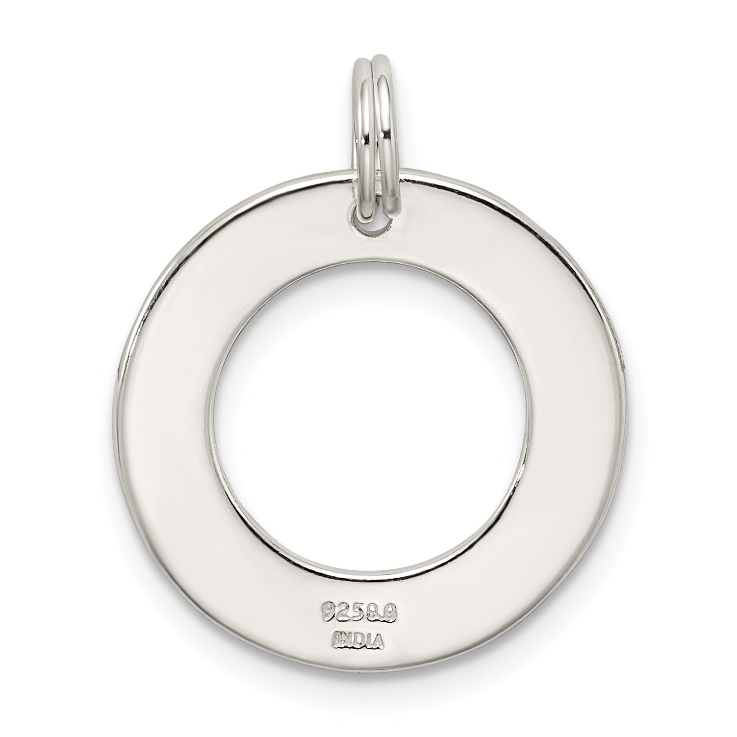 Sterling Silver Polished Enameled Follow Your Dreams Circle Charm