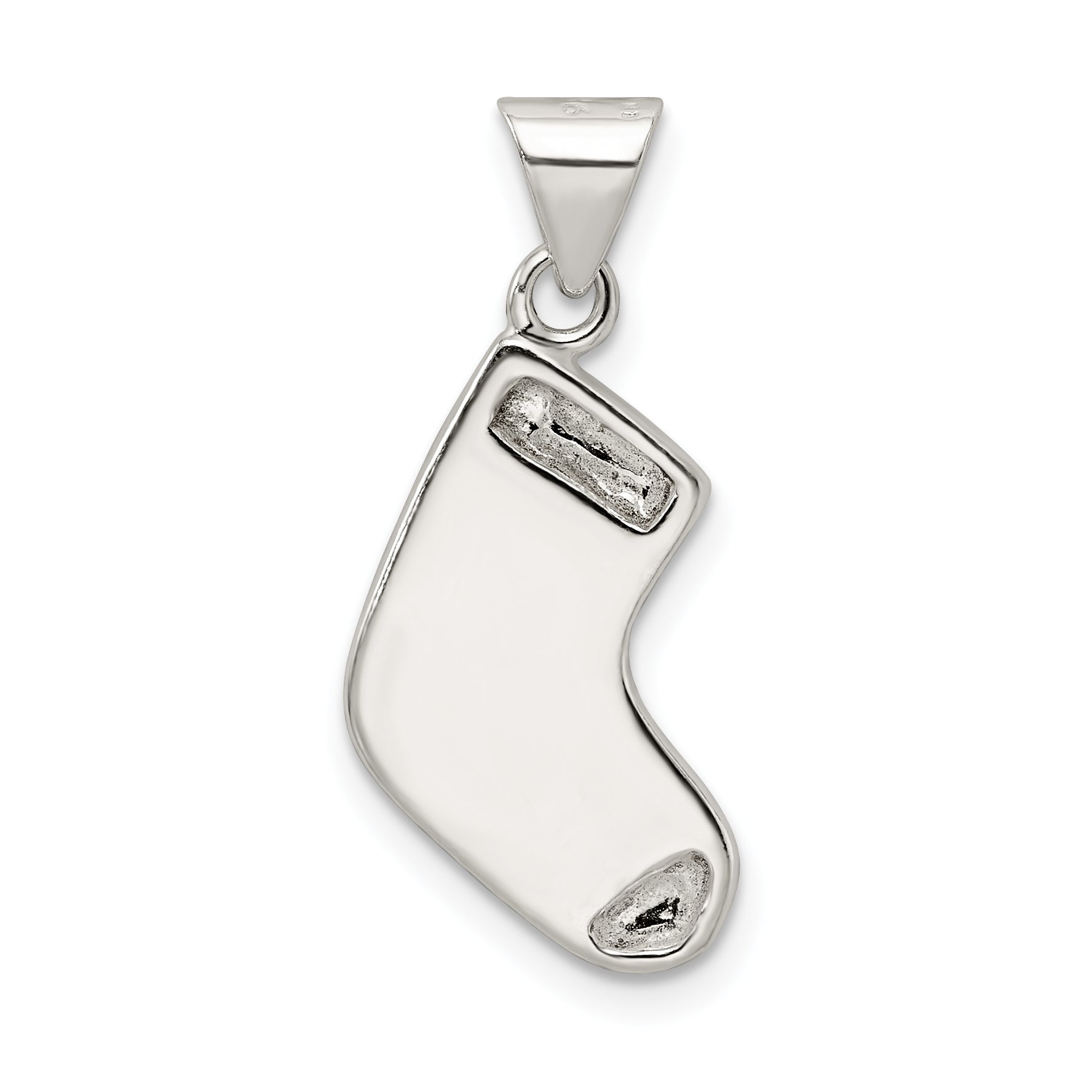 Sterling Silver Enameled Christmas Stocking Charm
