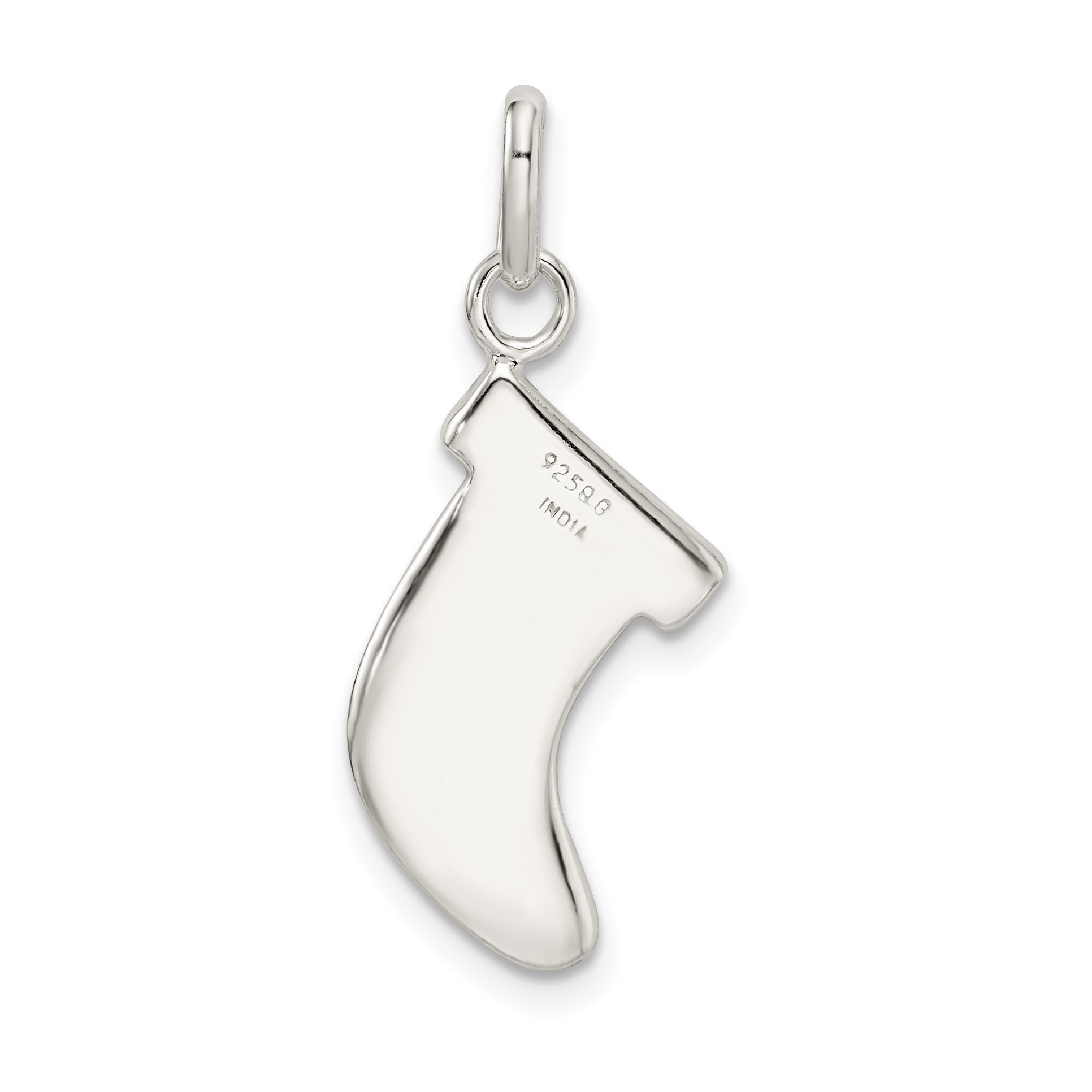 Sterling Silver Enameled Christmas Stocking Charm