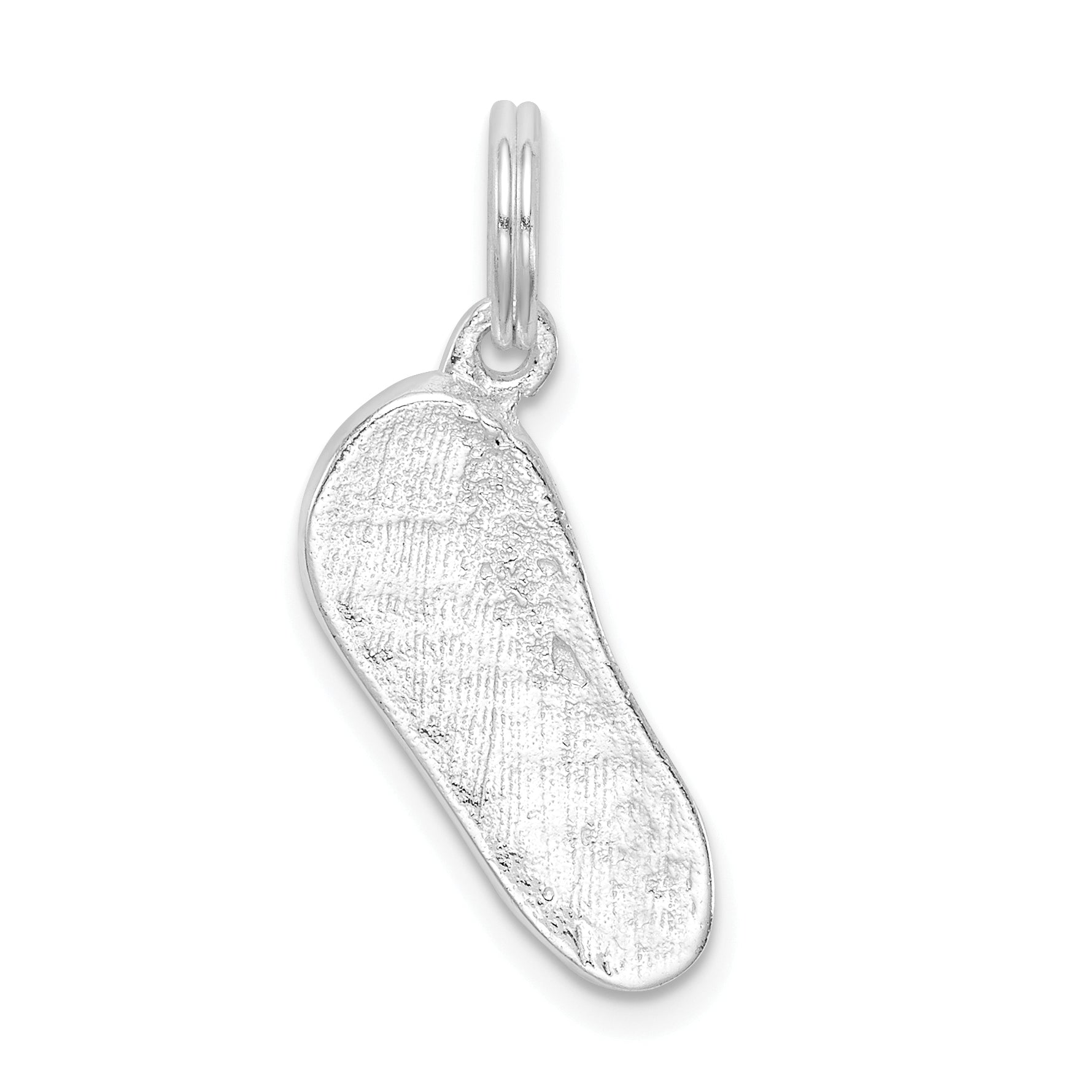 Sterling Silver Rhodium-Plated Polished Flip Flop Charm