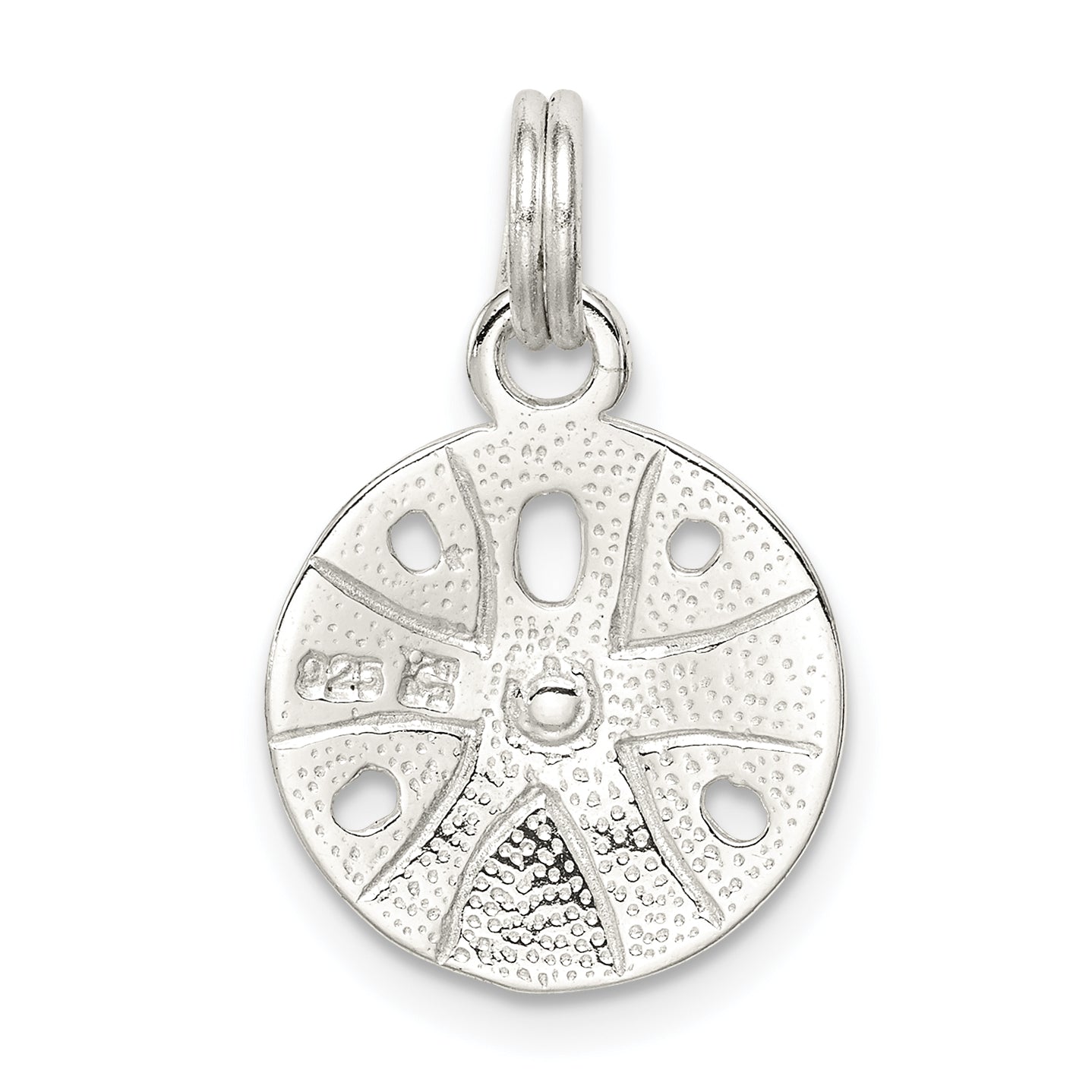 Sterling Silver Rhodium-Plated Polished Sand Dollar Charm