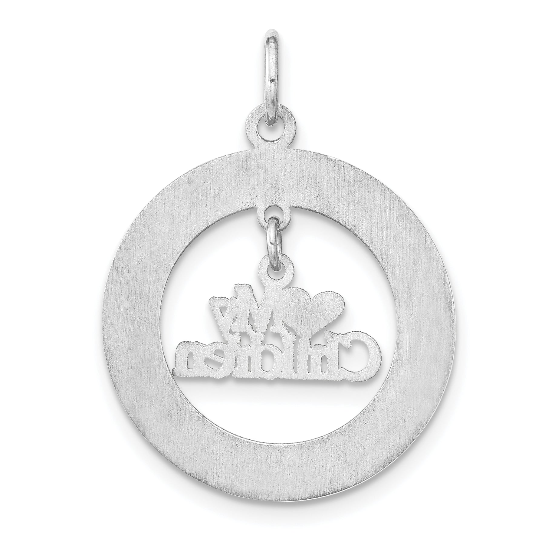 Sterling Silver Rhodium-Plated Personalizable My Children Charm
