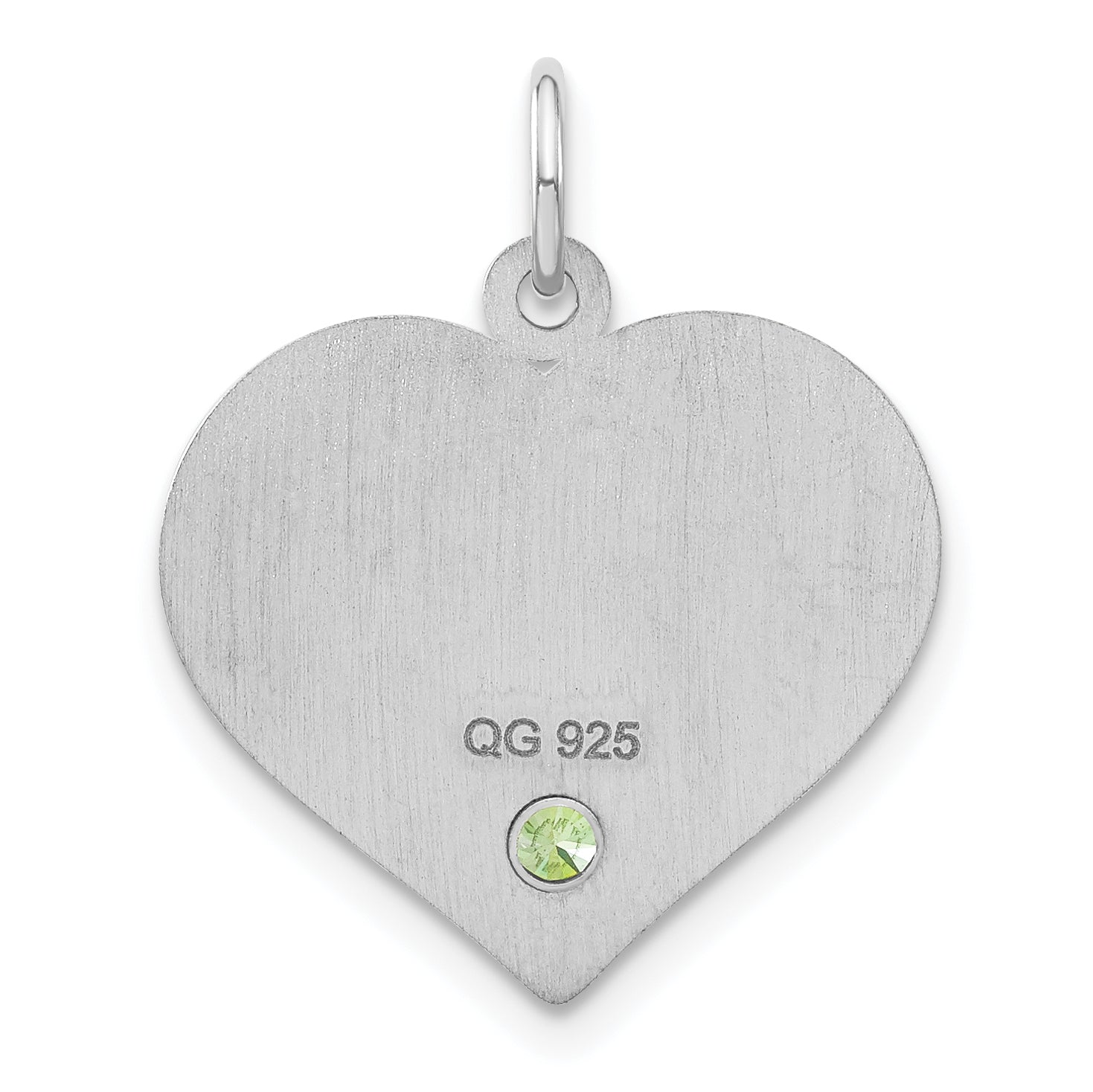 Sterling Silver Silver/Rhodium-Plated Personalized Heart With Birthstone Charm