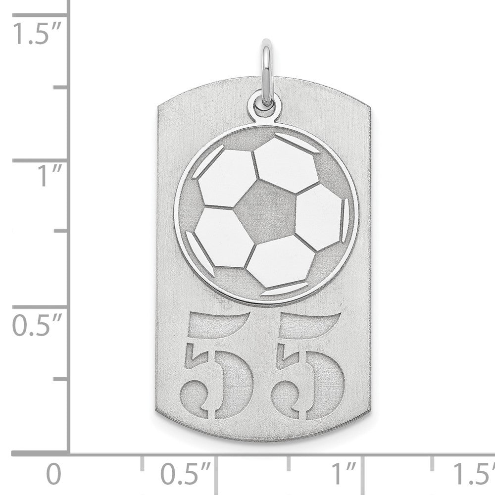 Sterling Silver Ss/Rhodium-Plated Personalized 2-Piece Soccer Ball Dog Tag Charm