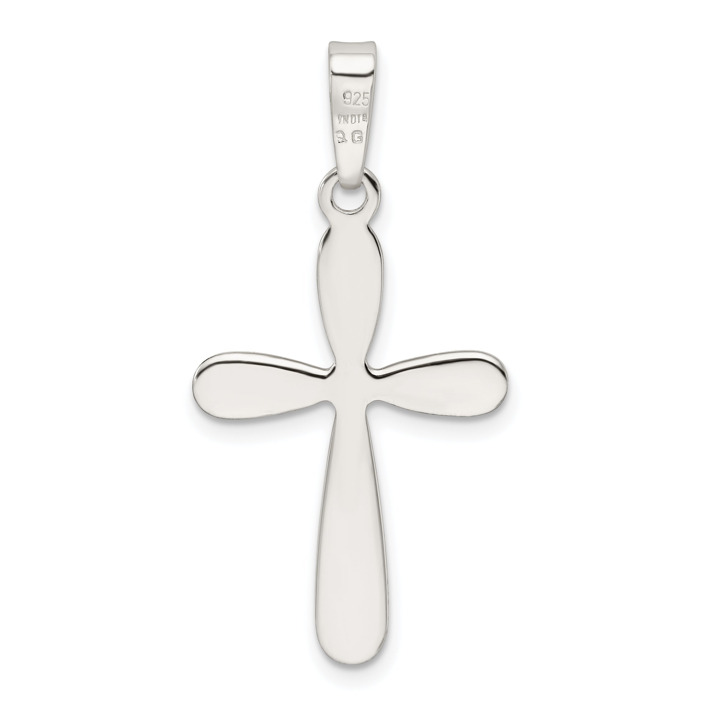 Sterling Silver Polished And Textured Cross Pendant