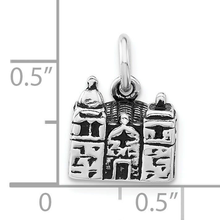 Sterling Silver 3-D Antiqued Carmel Mission Basilica Museum Charm