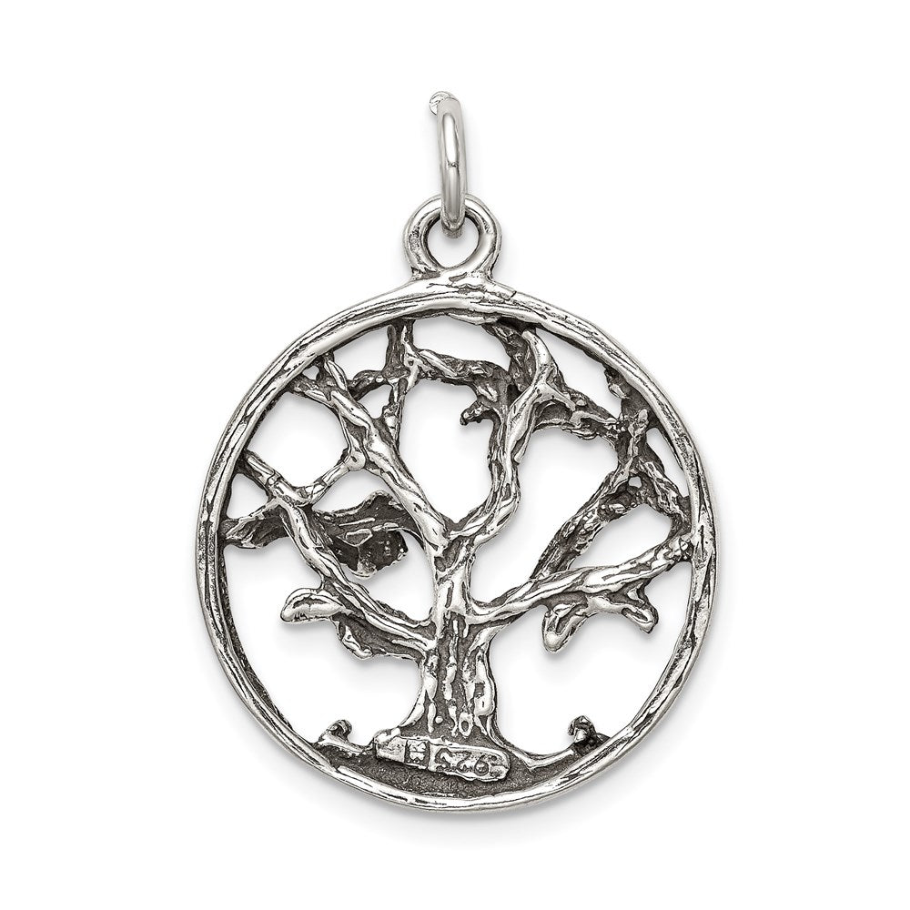 Sterling Silver Antiqued Tree Charm