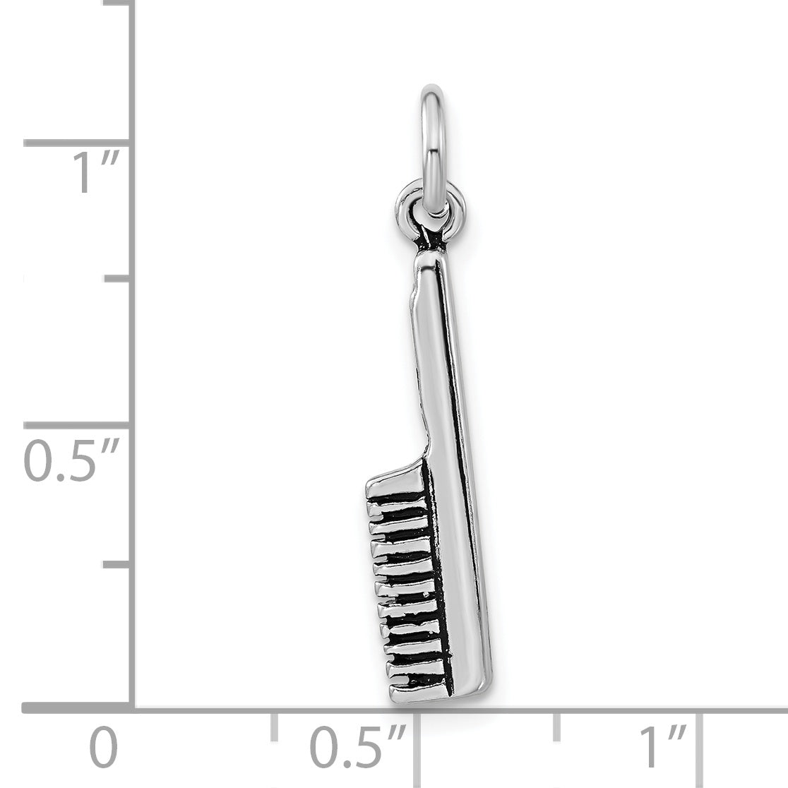 Sterling Silver Polished & Antiqued Hair Comb Charm