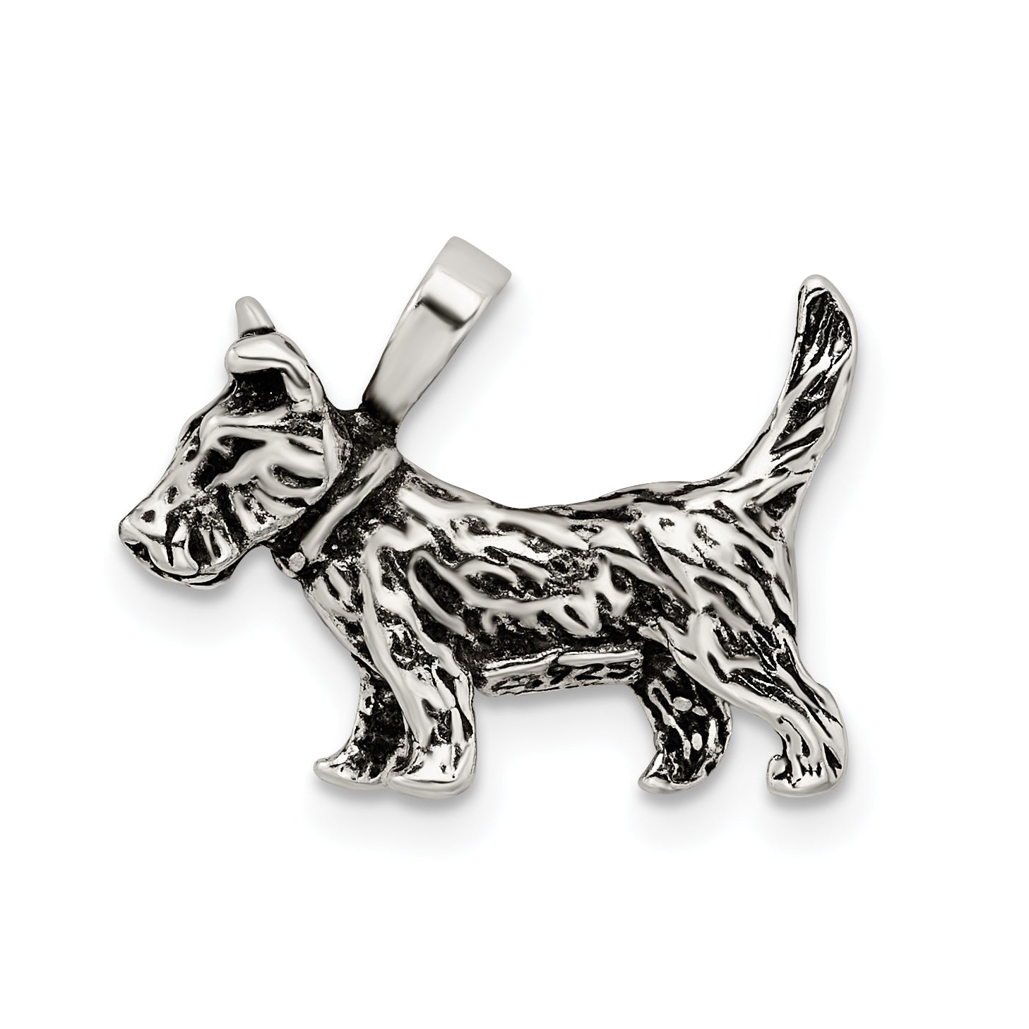 Sterling Silver Antiqued Dog Charm