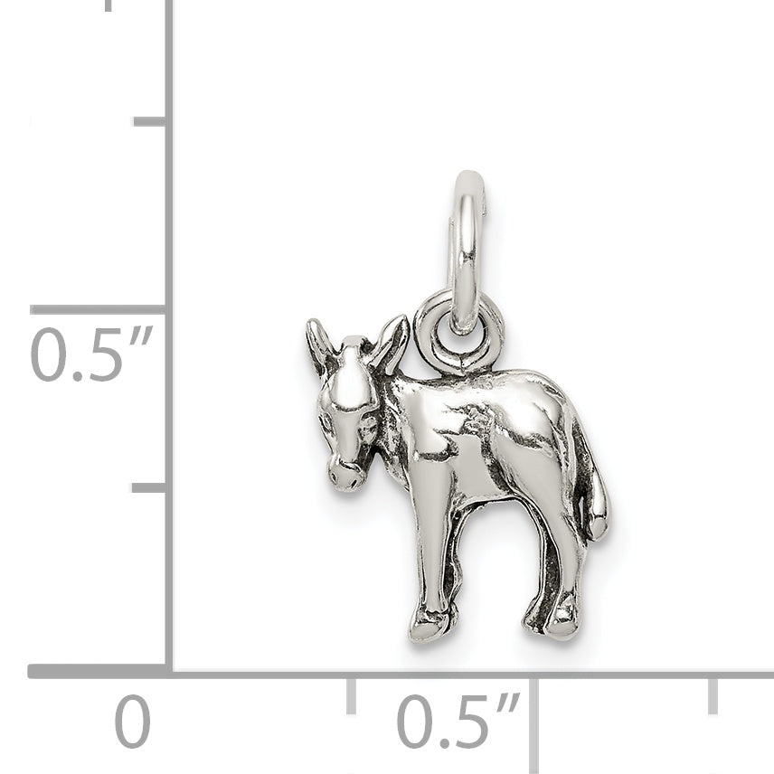 Sterling Silver Antiqued Donkey Charm