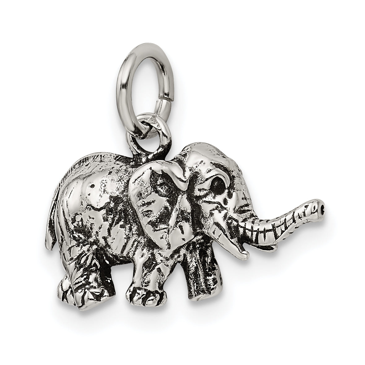 Sterling Silver Antiqued Elephant Charm