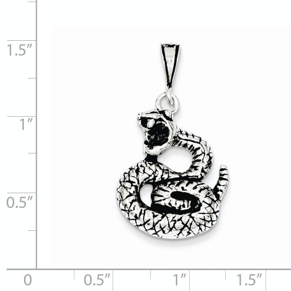 Sterling Silver Antiqued Snake Charm