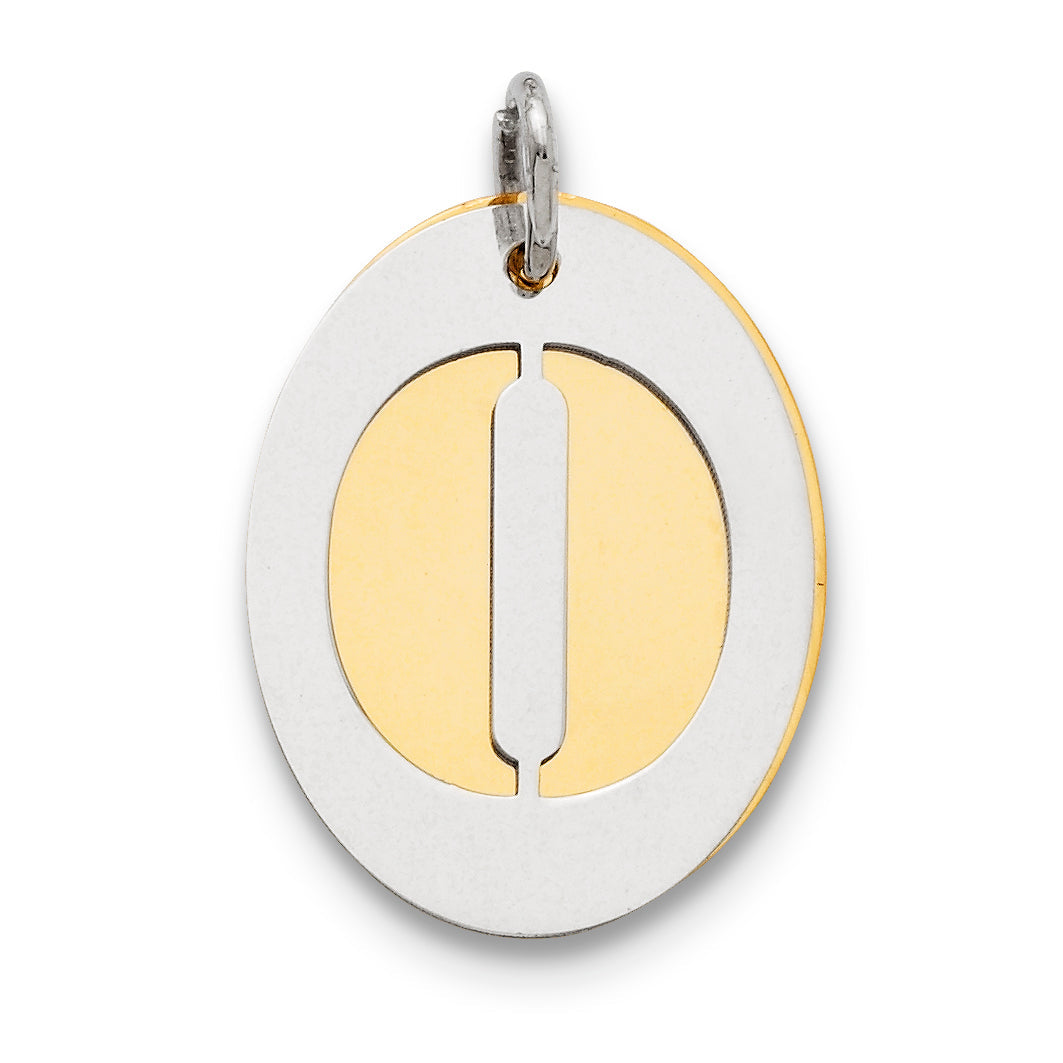 Sterling Silver Gp Initial O Double Plate Oval Charm