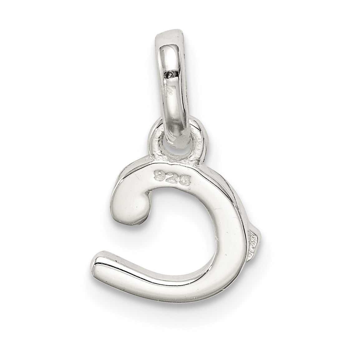Sterling Silver Letter C With Enamel Pendant