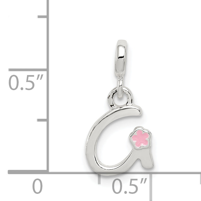 Sterling Silver Letter G With Enamel Pendant