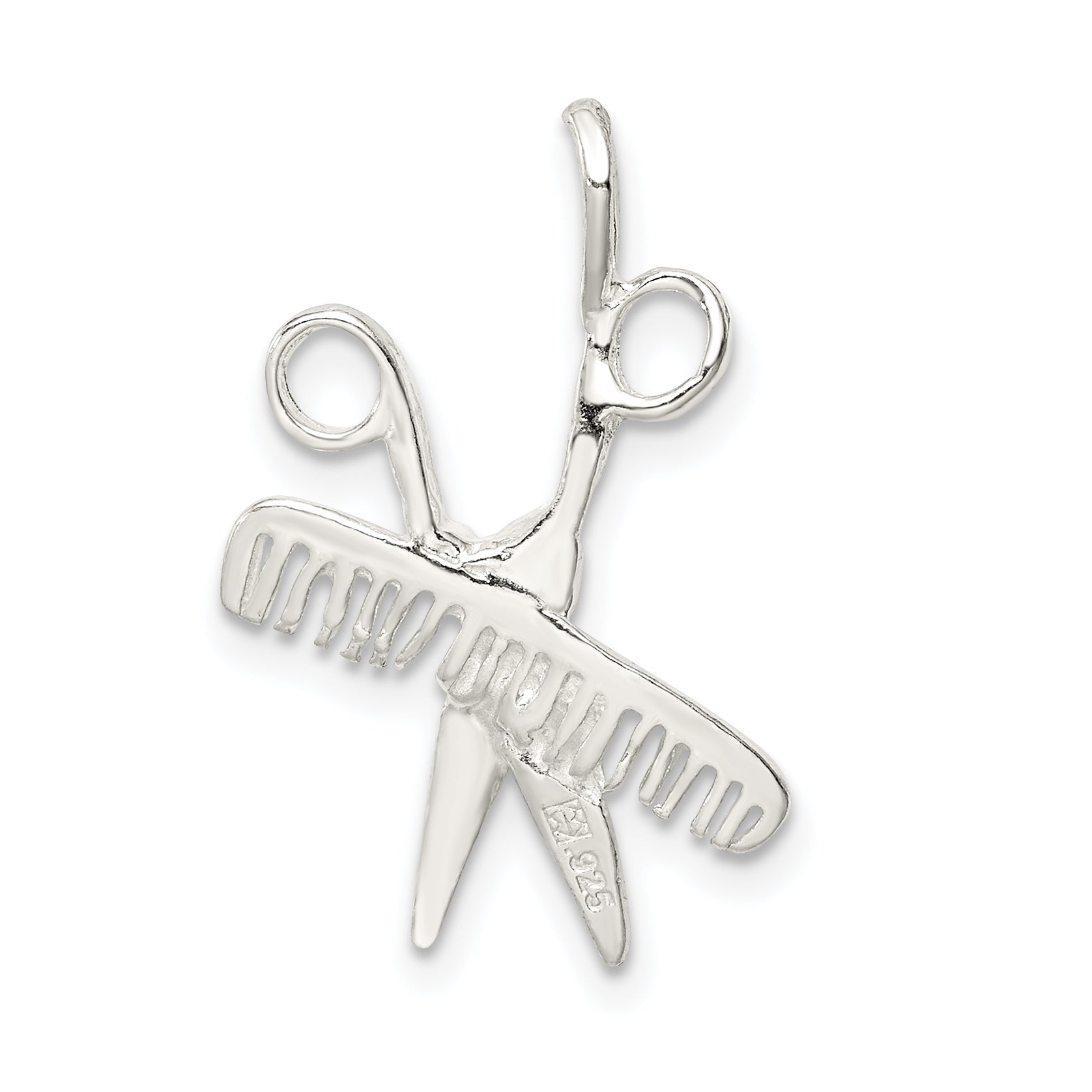Sterling Silver Comb & Scissors Charm