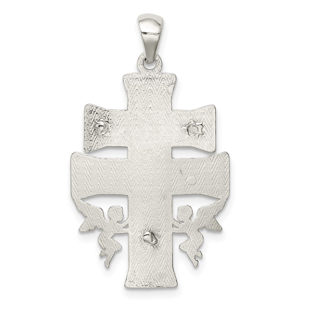 Sterling Silver Polished Mini Caravaca Crucifix Pendant