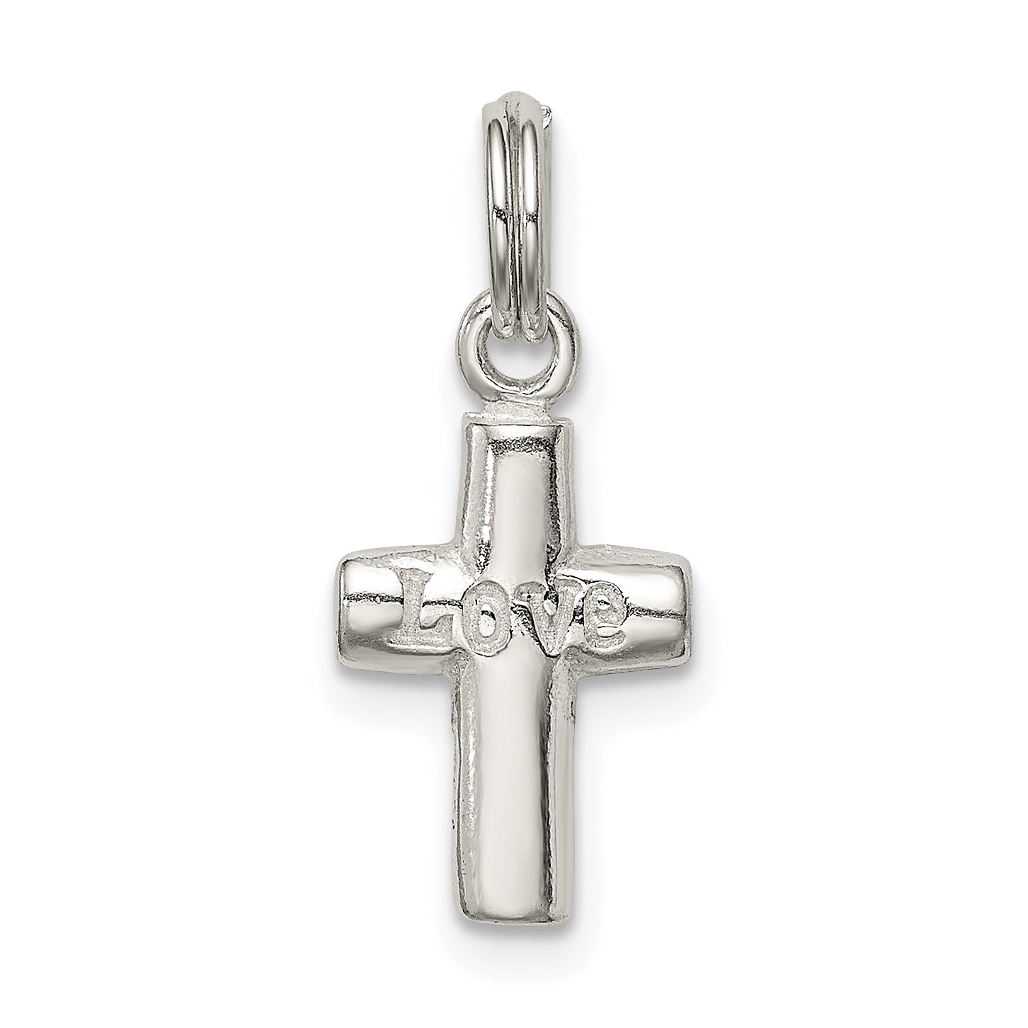 Sterling Silver Polished Love Cross Charm