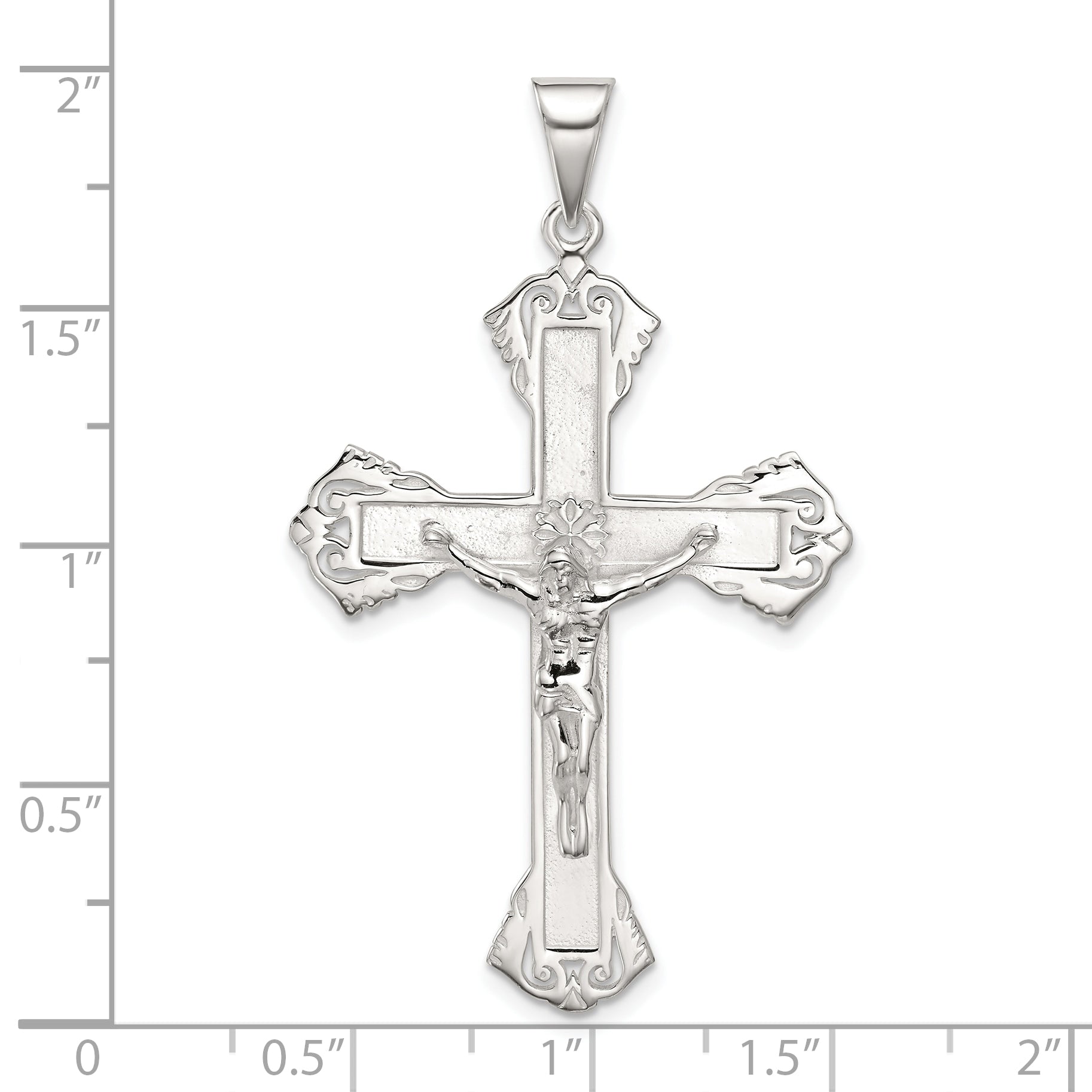 Sterling Silver Polished Crucifix Pendant