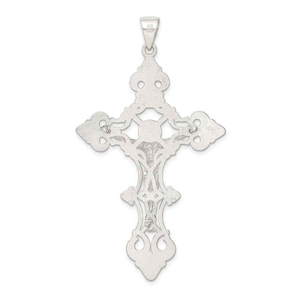 Sterling Silver Polished Large Inri Crucifix Pendant