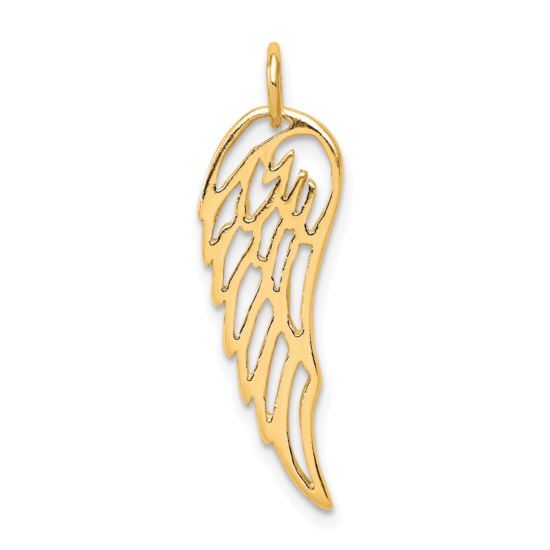 Ss/Gold Plated Sterling Silver Gold-Tone Polished Angel Wing Charm