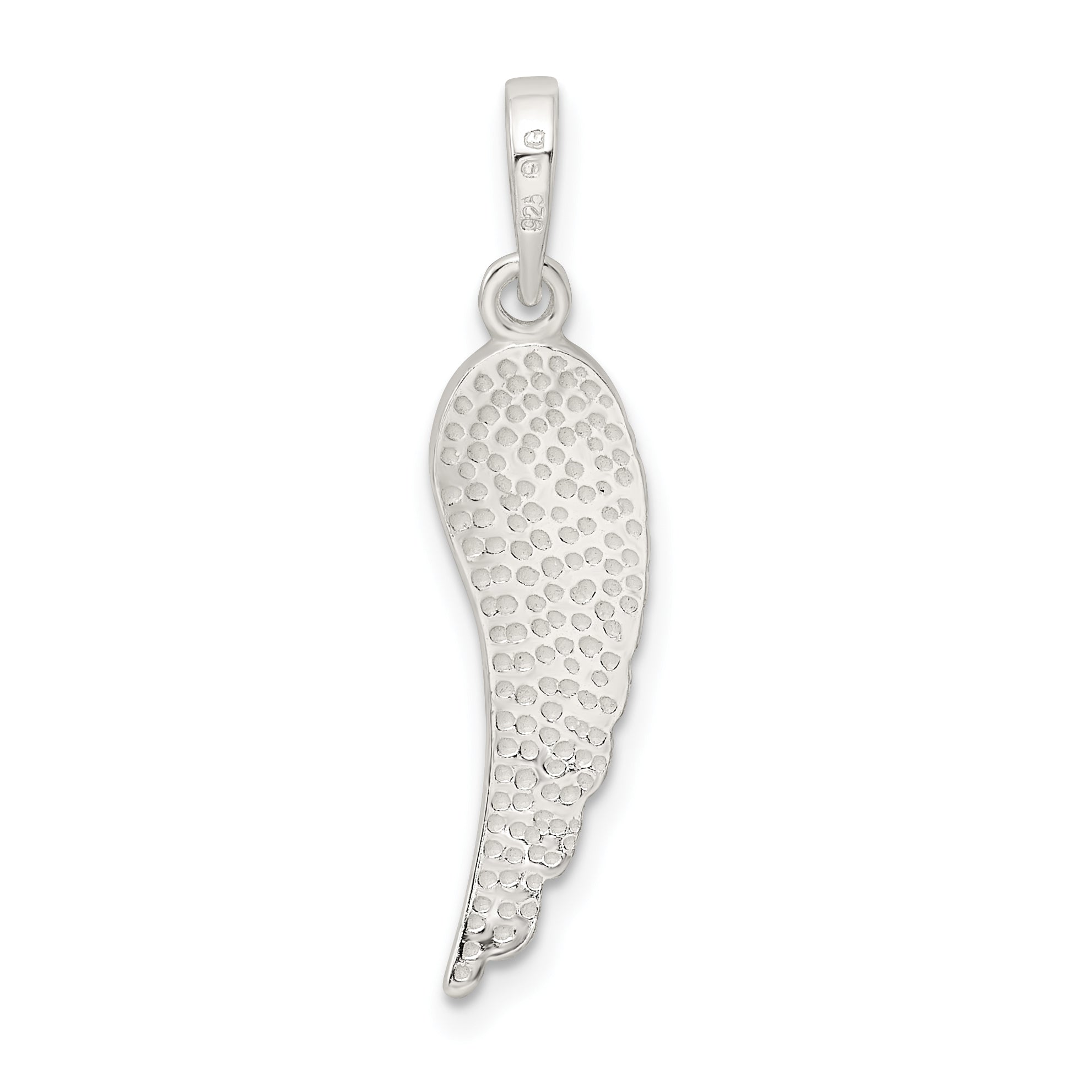 Sterling Silver Polished And Textured Angel Wing Pendant