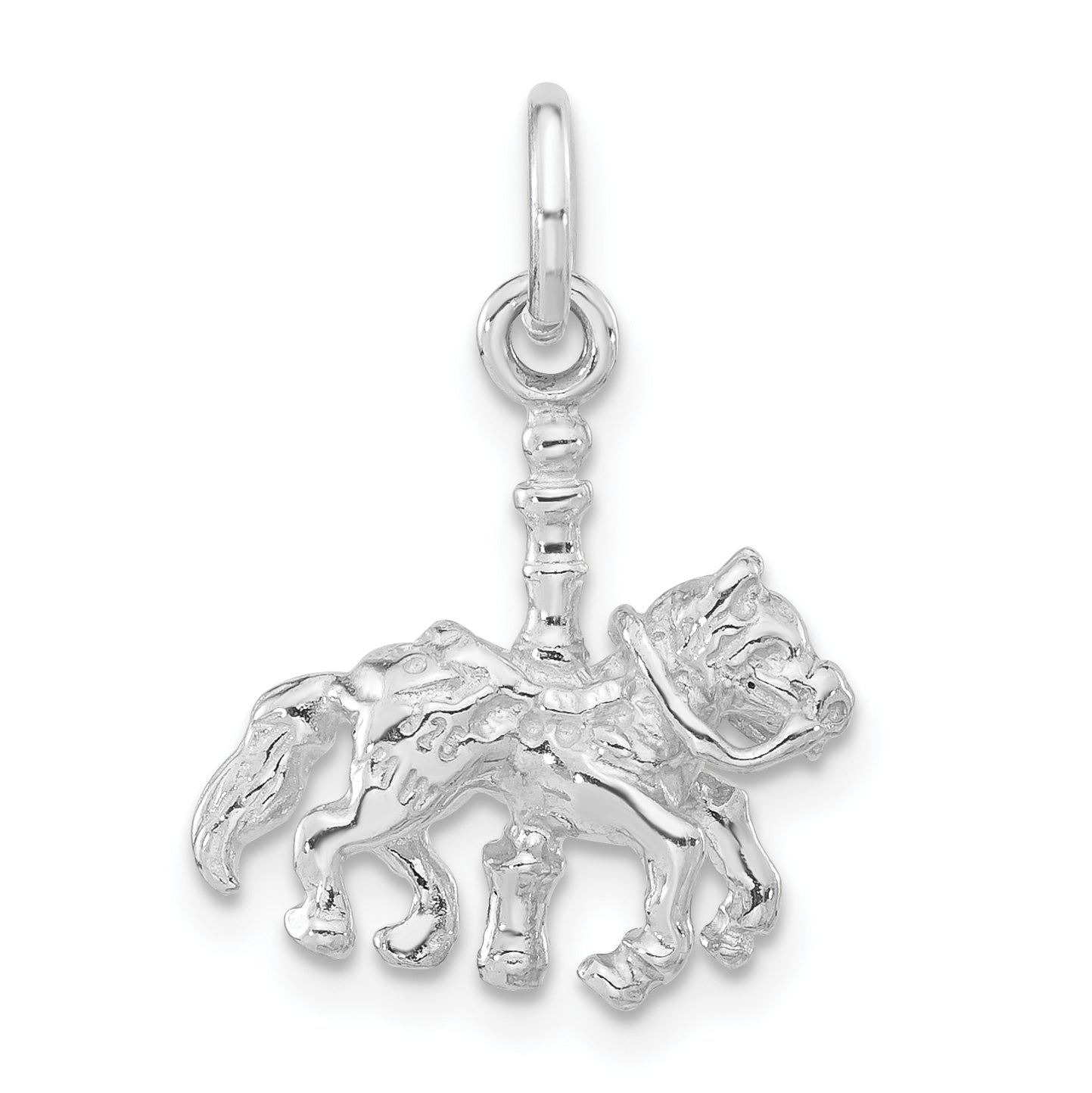 Sterling Silver 3-D Polished Carousel Horse Pendant