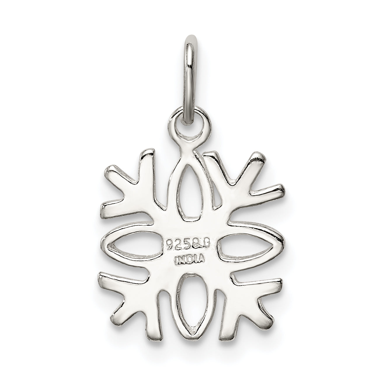 Sterling Silver Polished Snowflake Charm