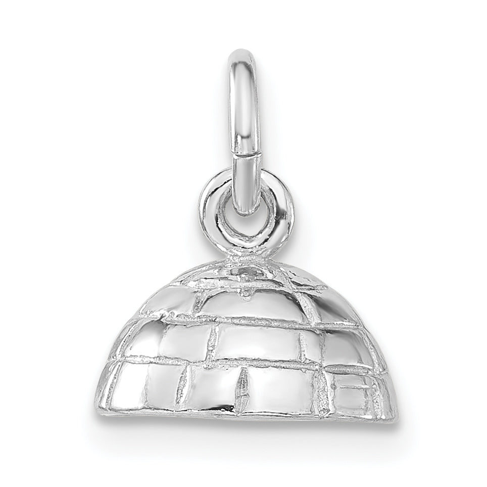 Sterling Silver 3-D Polished Igloo Pendant