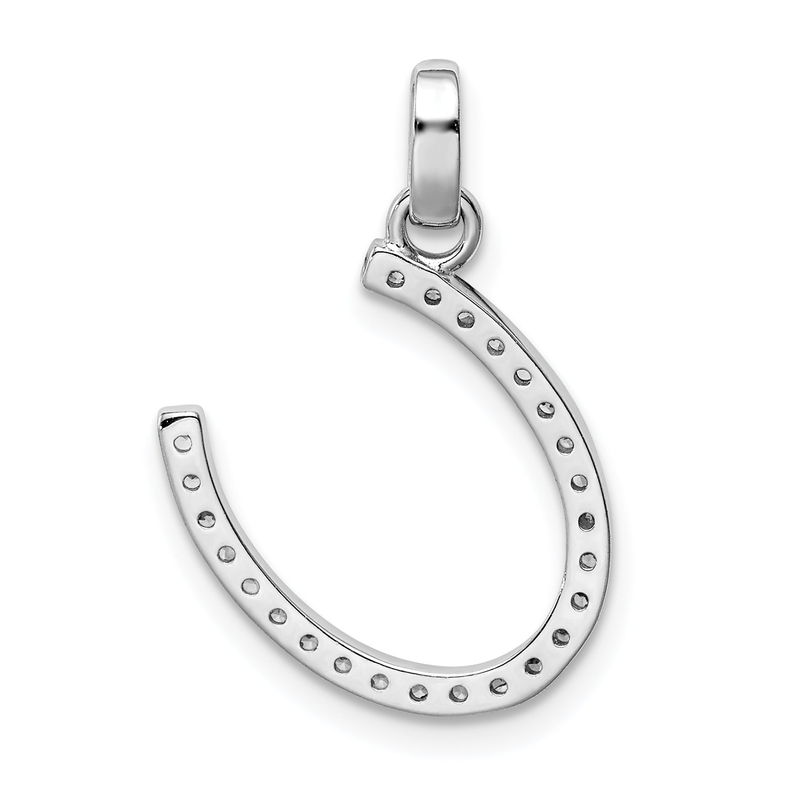 Sterling Silver Rhodium-Plated Cz Pendant