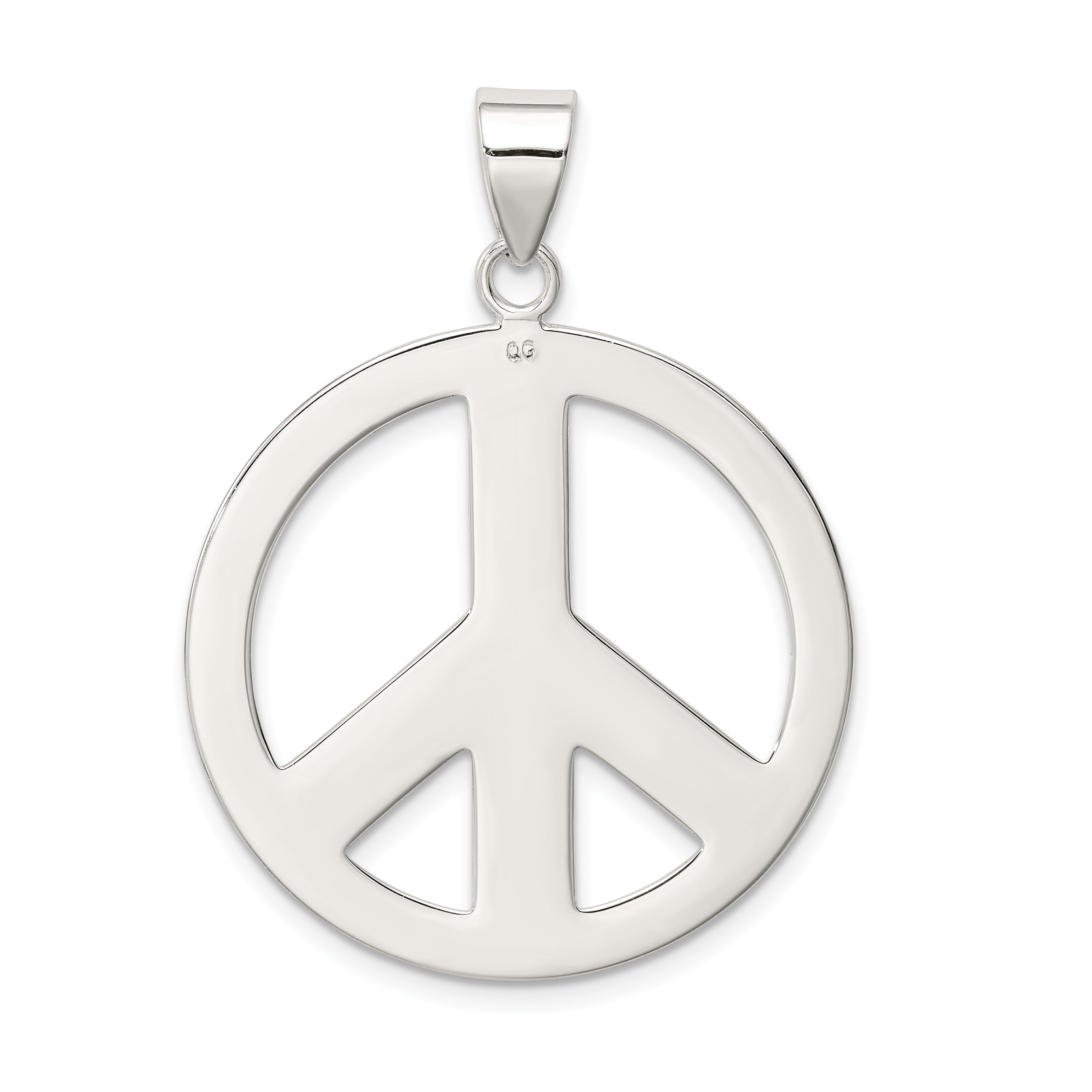Sterling Silver Polished Peace Pendant