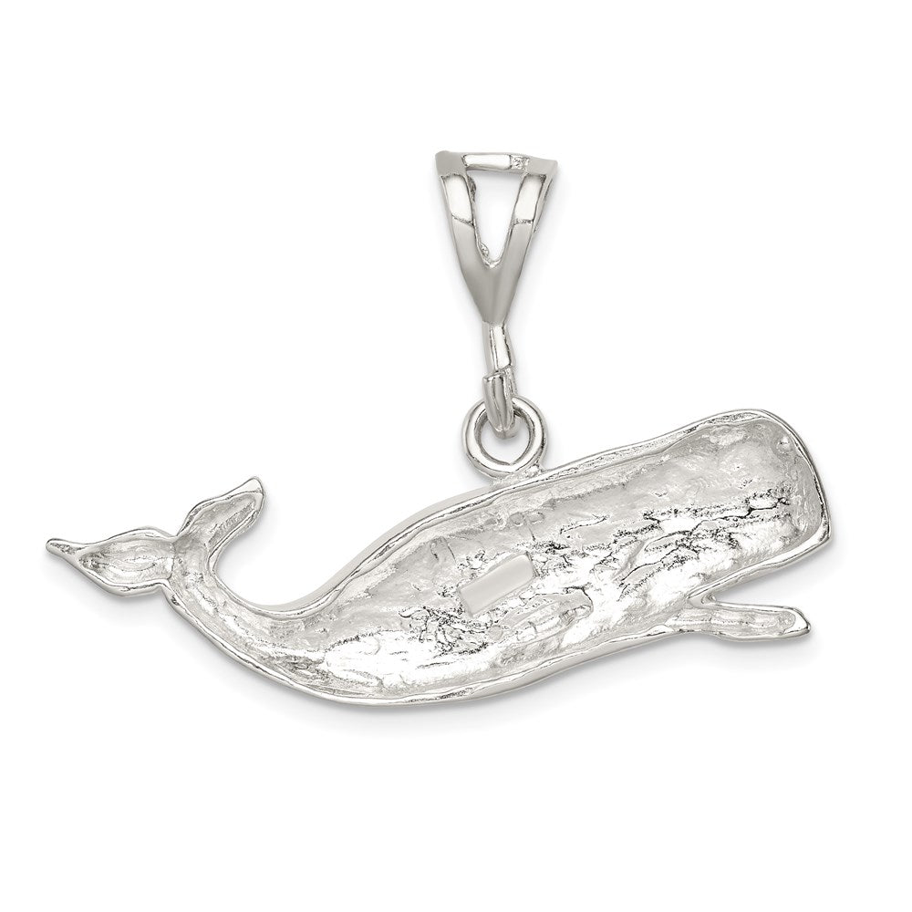 Sterling Silver Polished Whale With Open Mouth Pendant