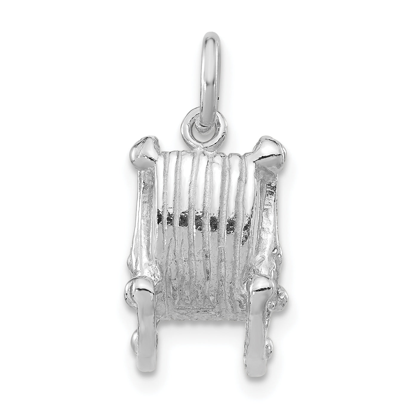 Sterling Silver 3-D Polished Rocking Chair Pendant