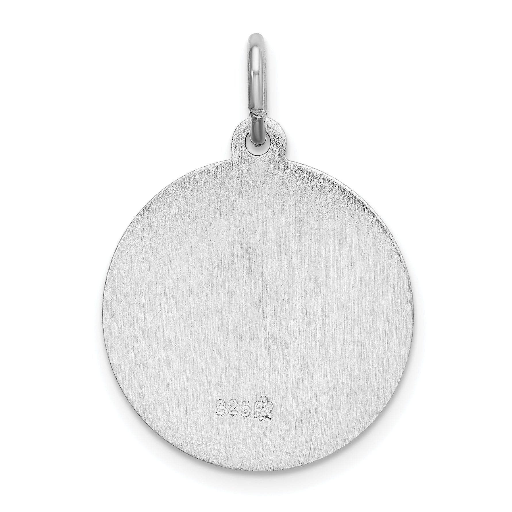 Sterling Silver Rhodium-Plated Spanish Saint Anne Medal Pendant