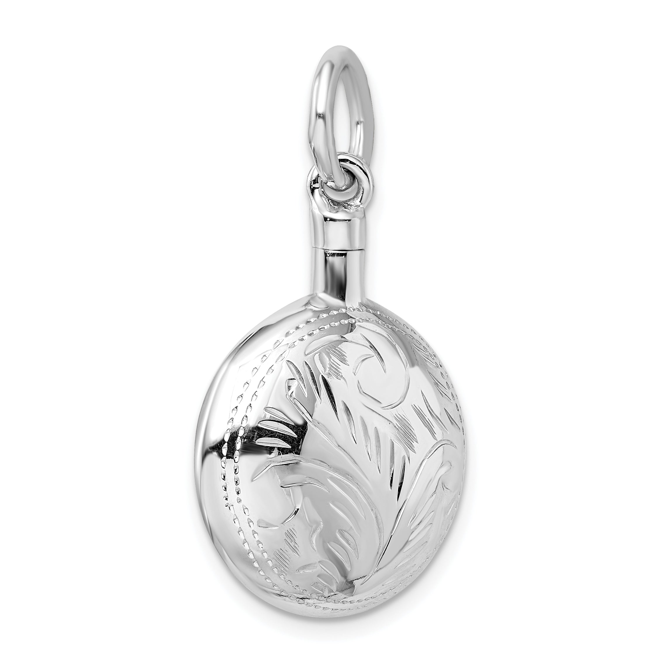 Sterling Silver Rh-Plated Polished Screw Top Ash Holder Pendant