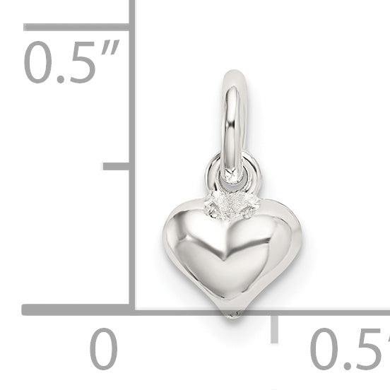 Sterling Silver Polished Puffed Heart Charm