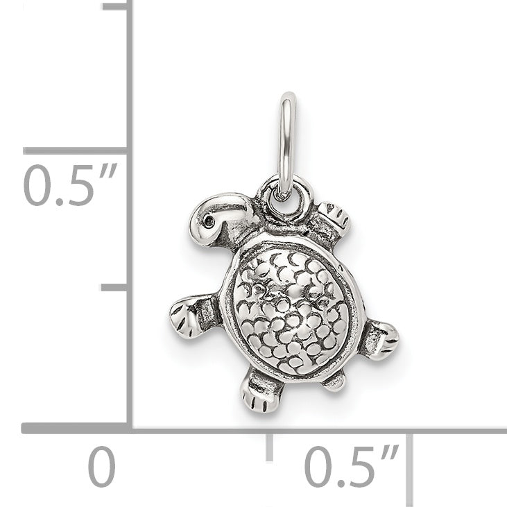Sterling Silver Antiqued Turtle Charm