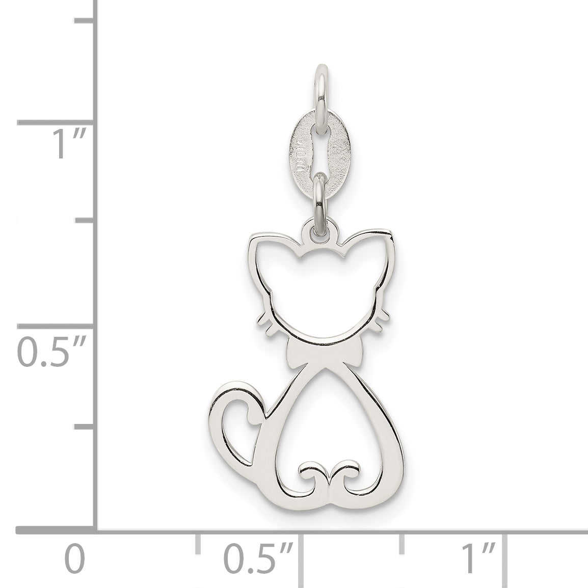 Sterling Silver Polished Cat Charm