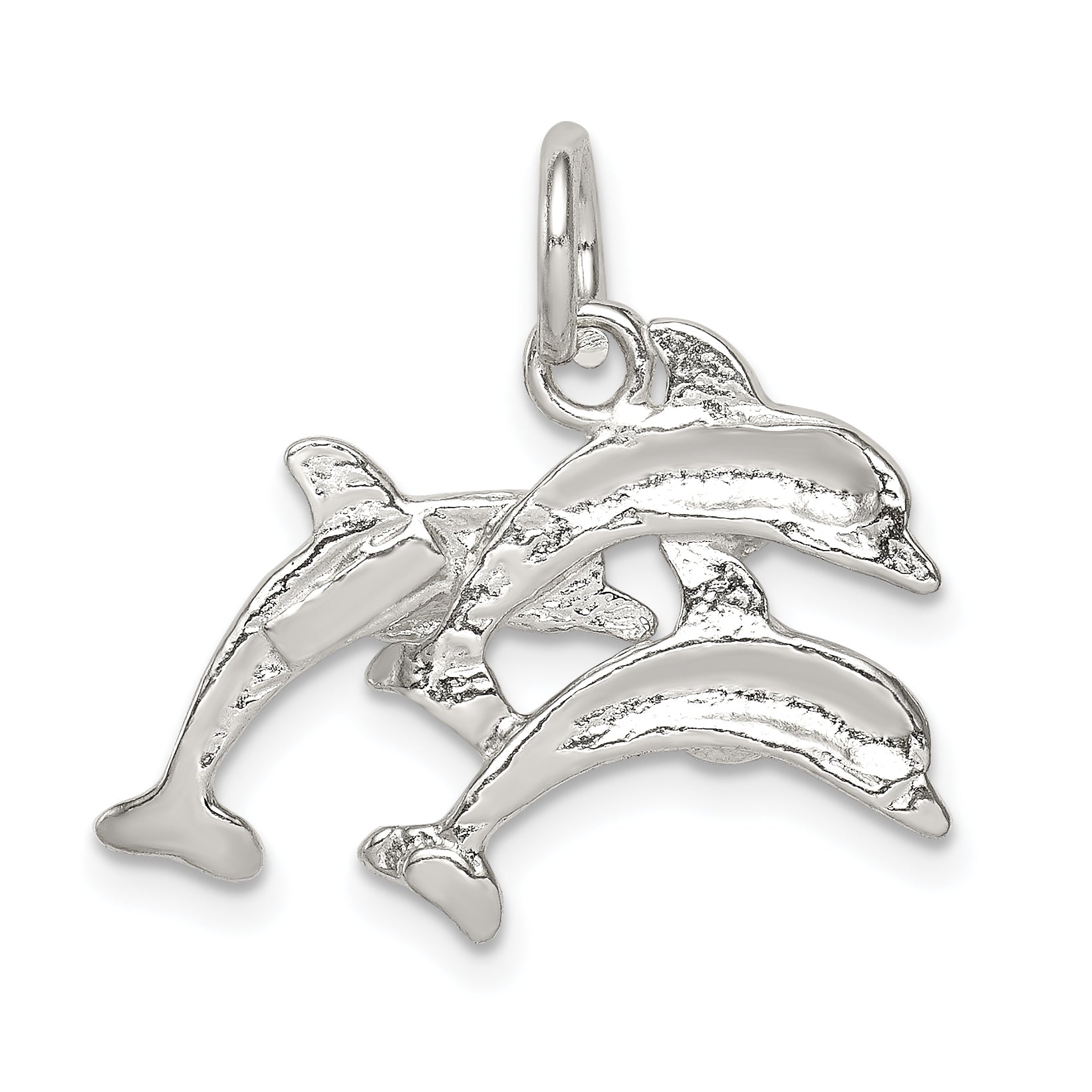 Sterling Silver Dolphins Charm