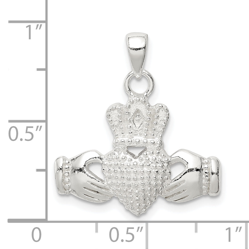 Sterling Silver Polished Claddagh Pendant