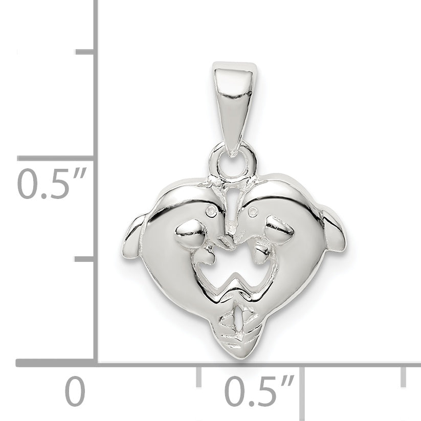 Sterling Silver Polished Dolphin Pendant