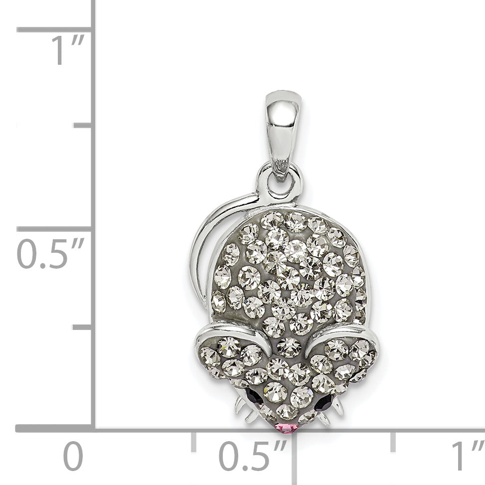 Sterling Silver Grey Preciosa Crystal Mouse Pendant