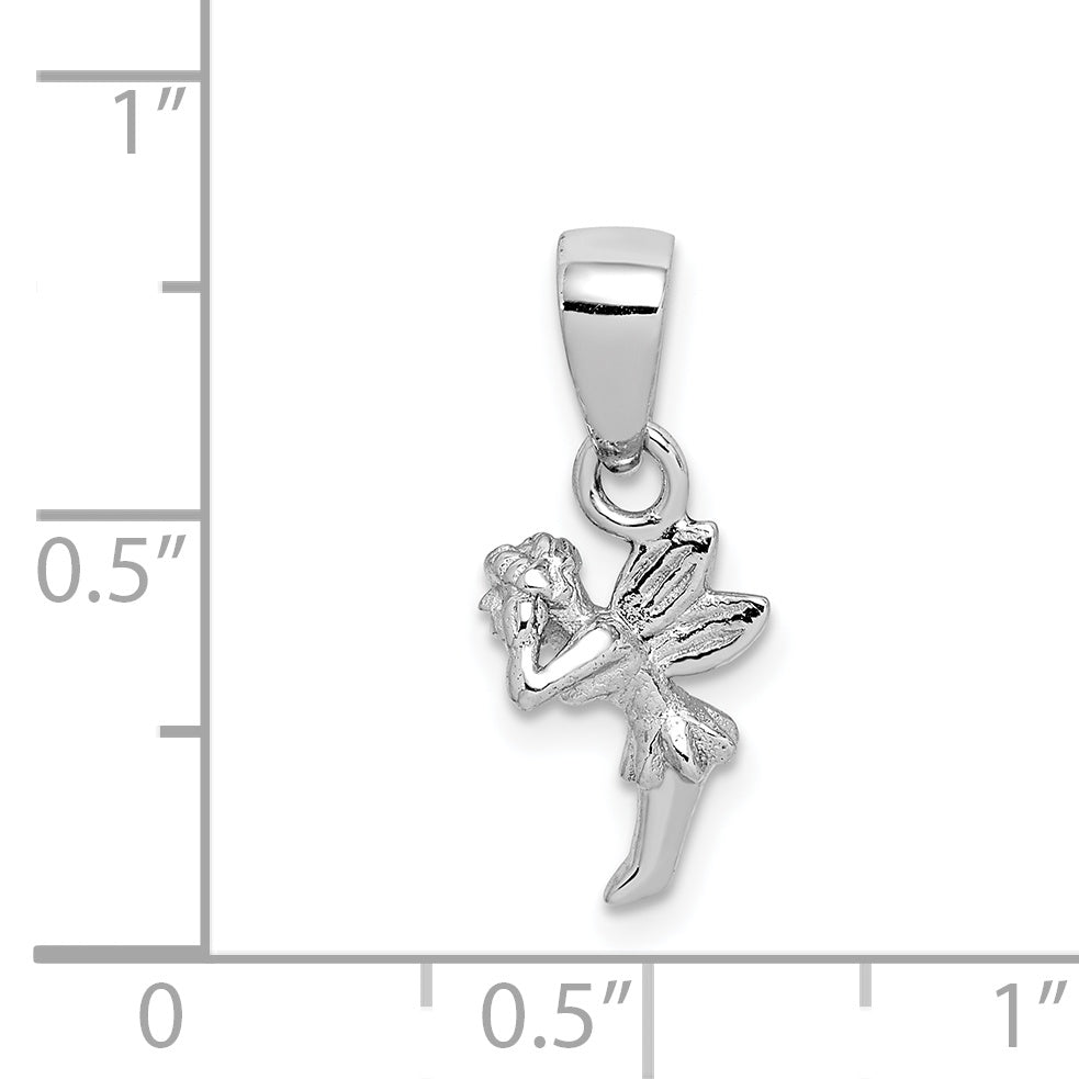 Sterling Silver Rhodium-Plated Fairy Pendant