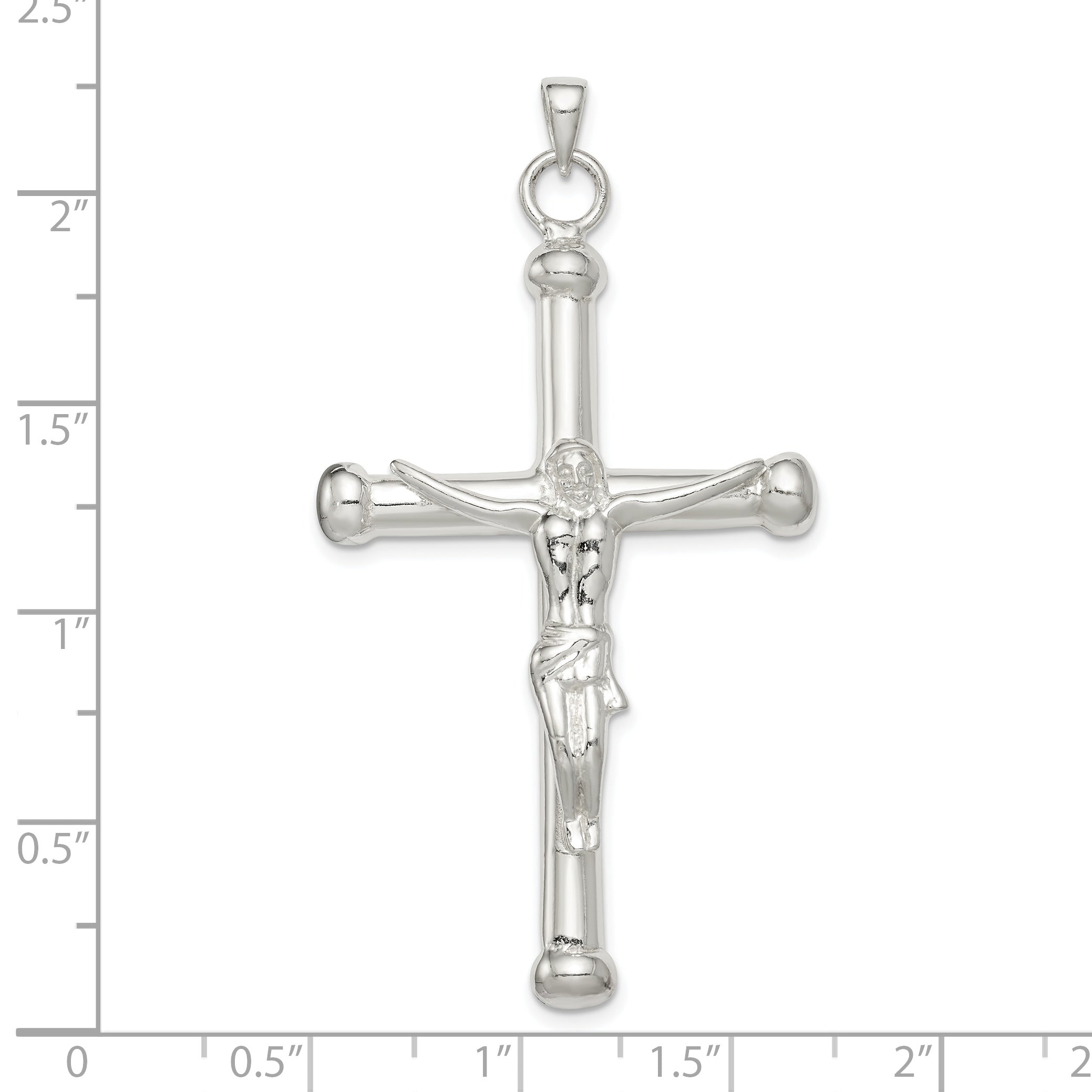 Sterling Silver Polished Crucifix Pendant