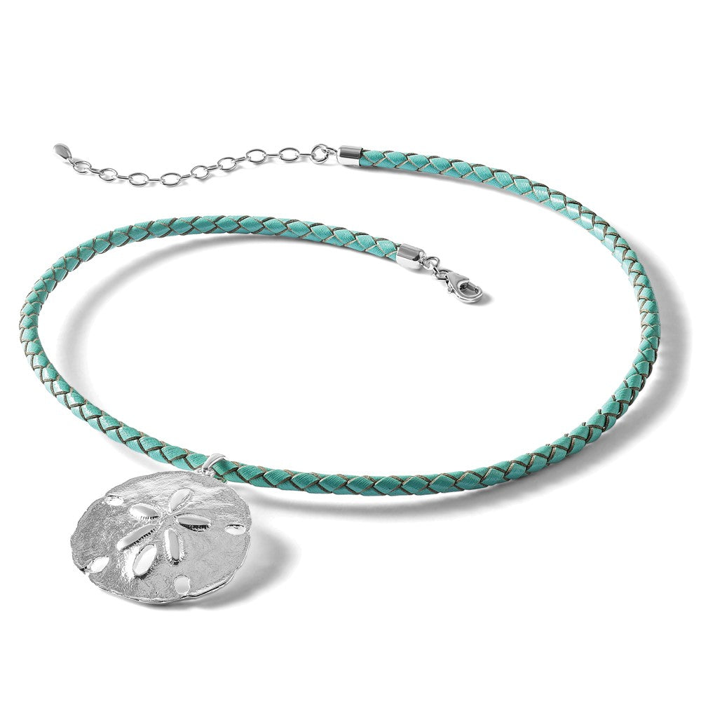 Sterling Silver De-Ani Rhodium-Plated Polished Sand Dollar Pendant