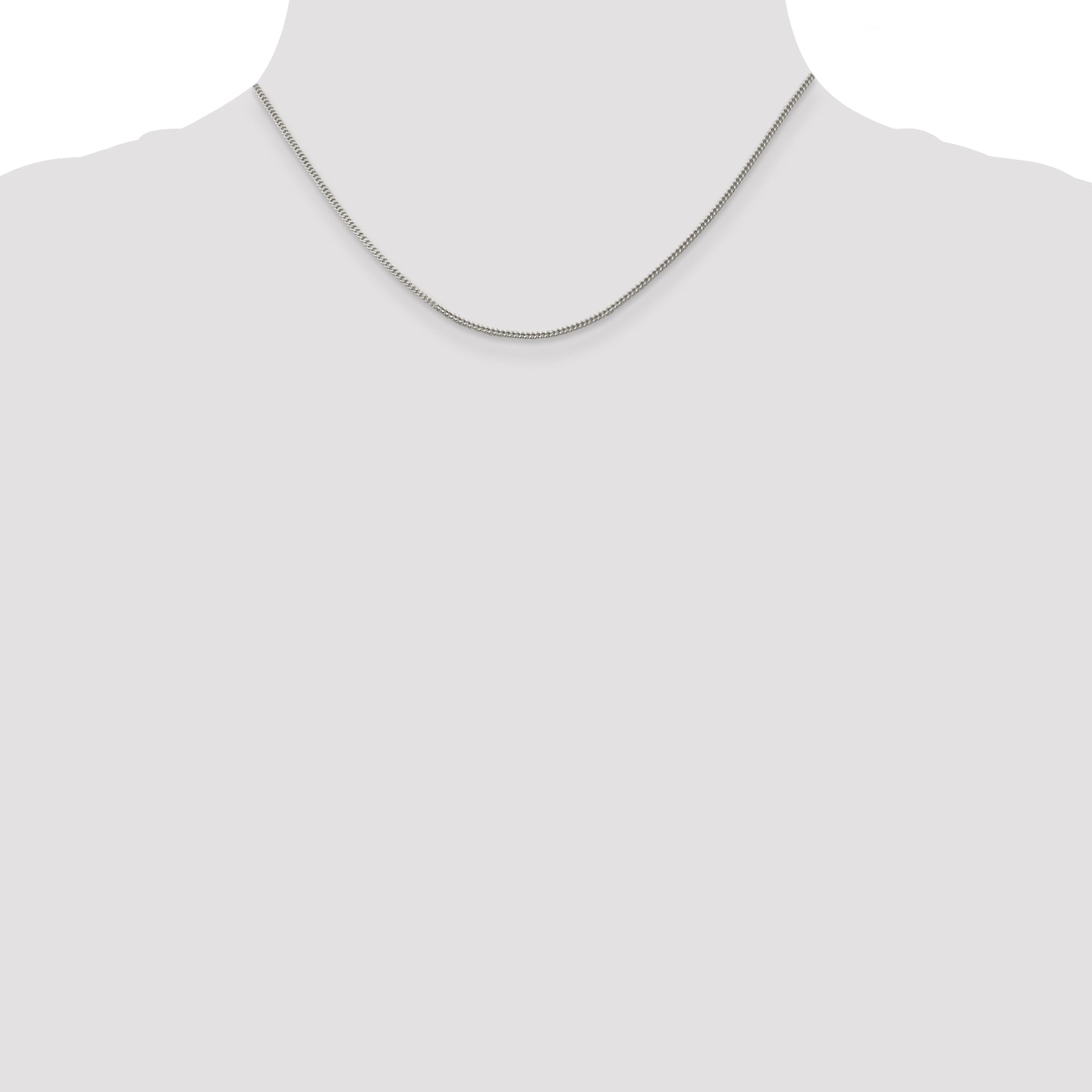 16 Inch Sterling Silver 1.5mm Curb Chain Necklace