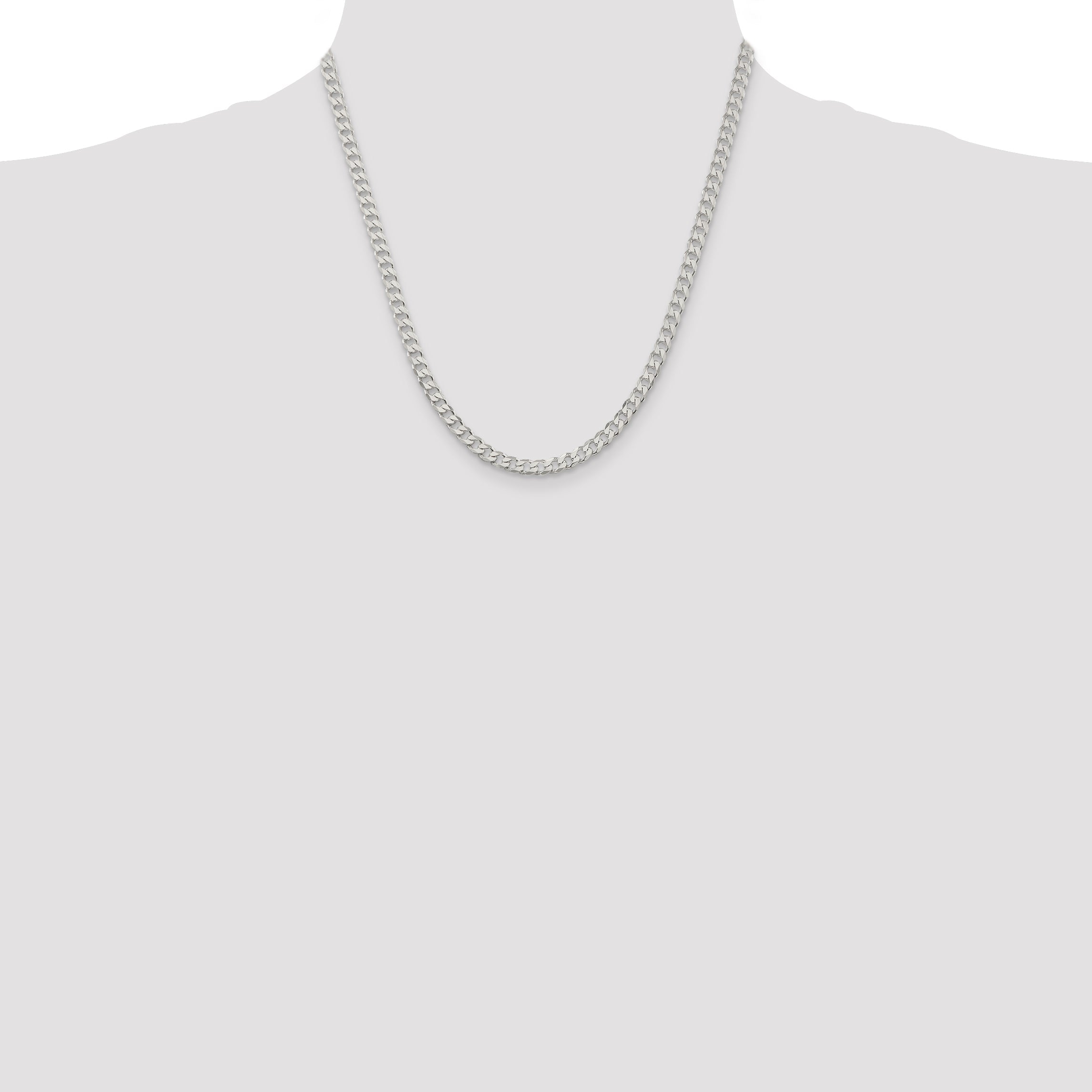 20 Inch Sterling Silver 4.5mm Curb Chain Necklace