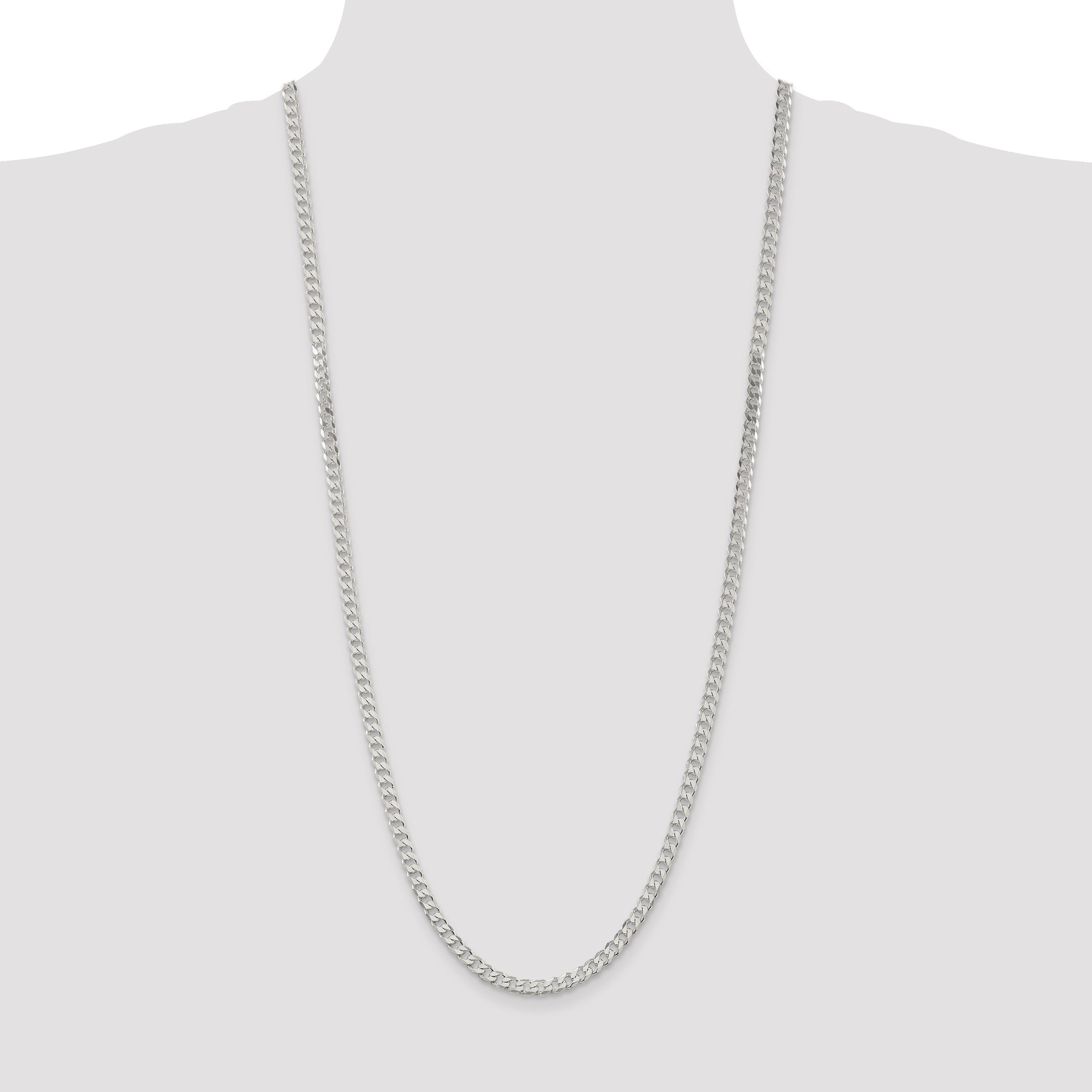 30 Inch Sterling Silver 4.5mm Curb Chain Necklace